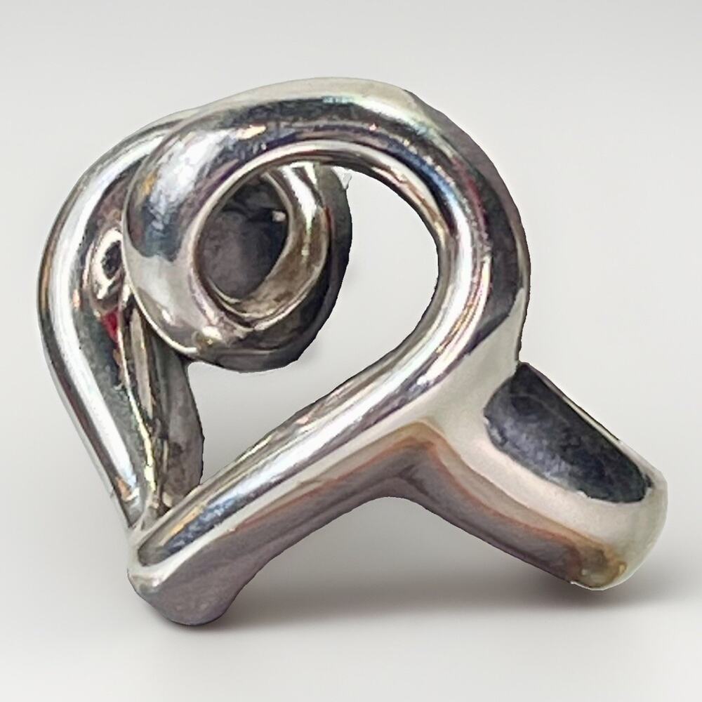 Indigo Falls 925 Sterling Electroform Heart Statement Ring Pendant Sz 7.5-8 - Picture 3 of 16